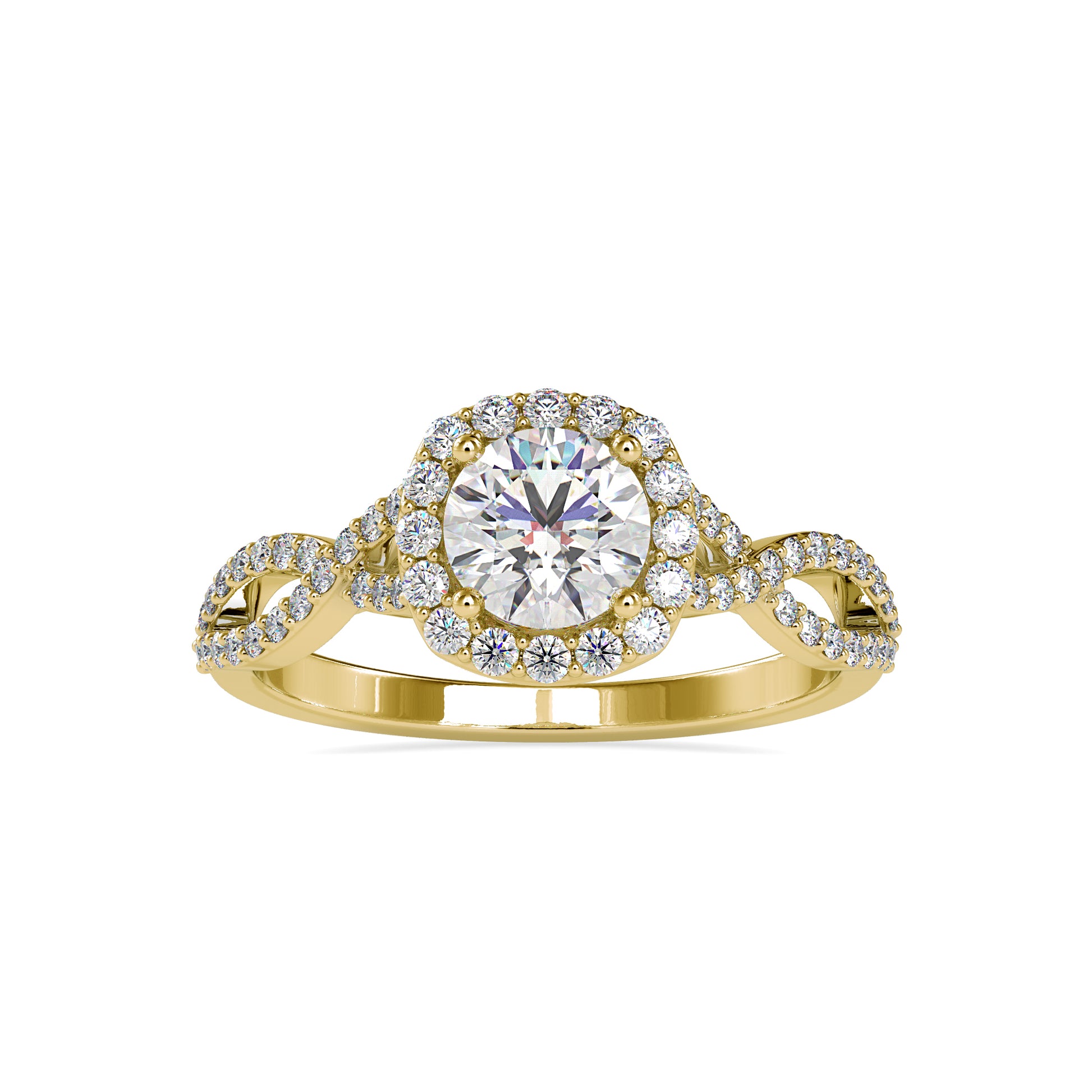 1.18CTW Split Shank Diamond Engagement Ring  customdiamjewel 10KT Yellow Gold VVS-EF