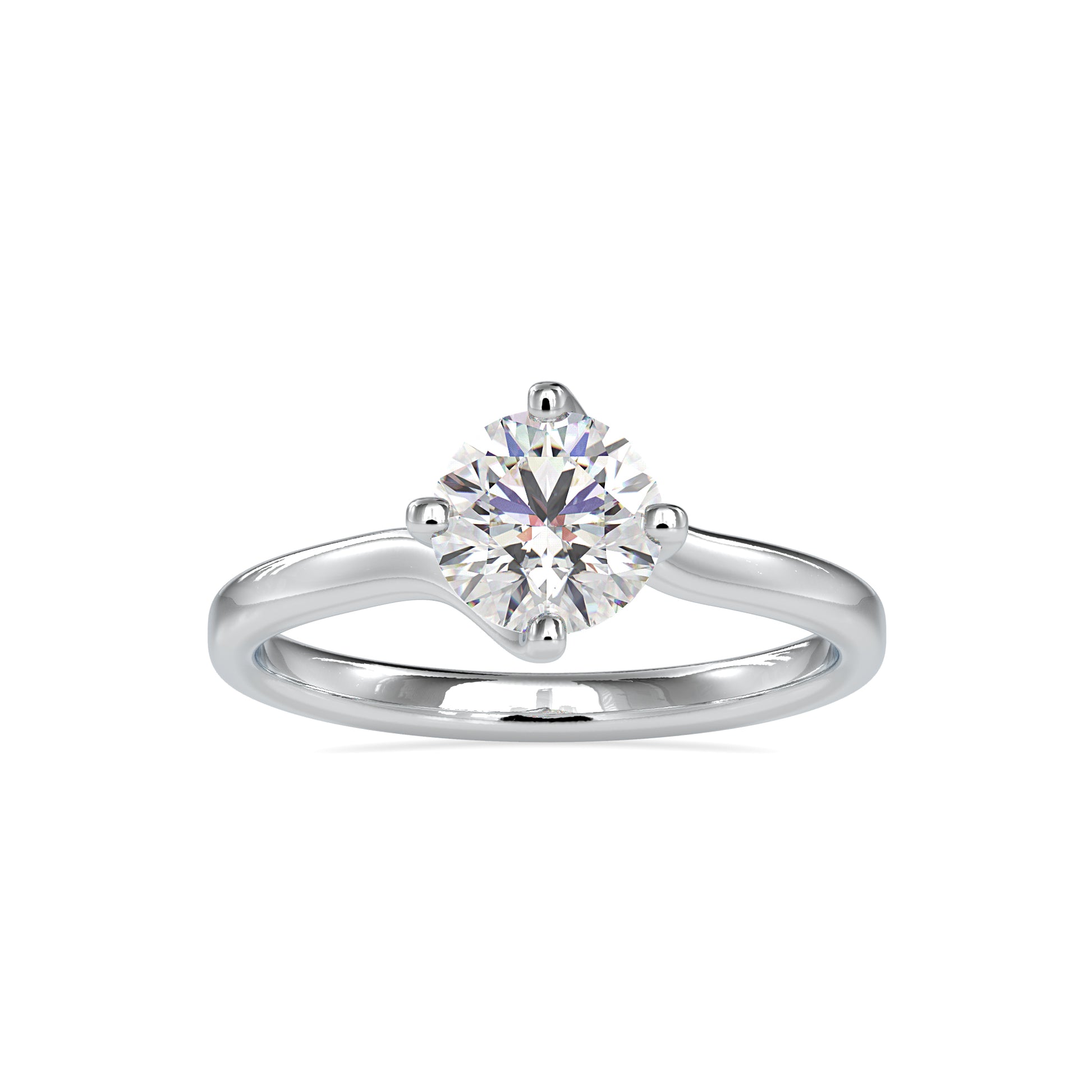 1.16CTW Round Solitaire Diamond Ring  customdiamjewel 10KT White Gold VVS-EF
