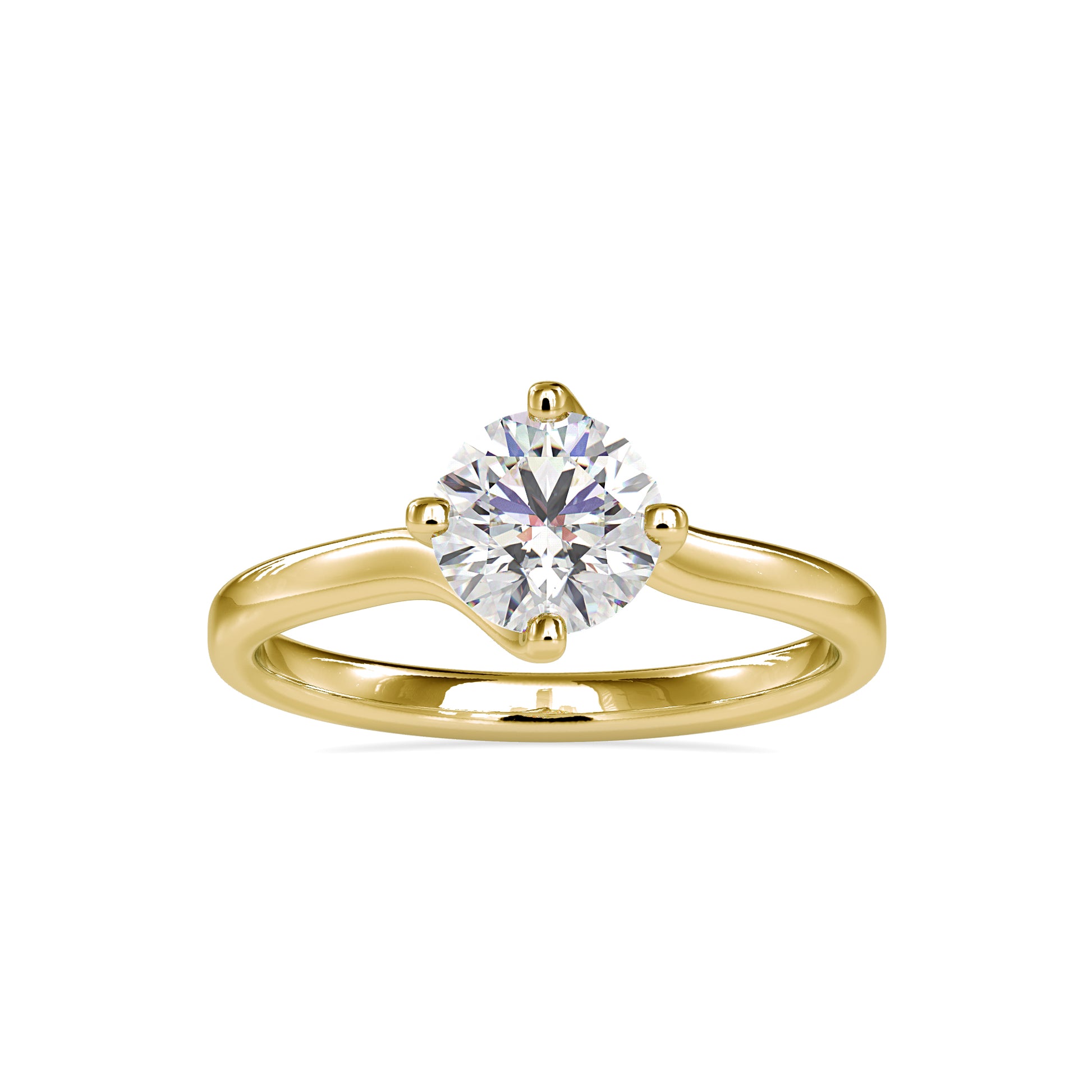 1.16CTW Round Solitaire Diamond Ring  customdiamjewel 10KT Yellow Gold VVS-EF