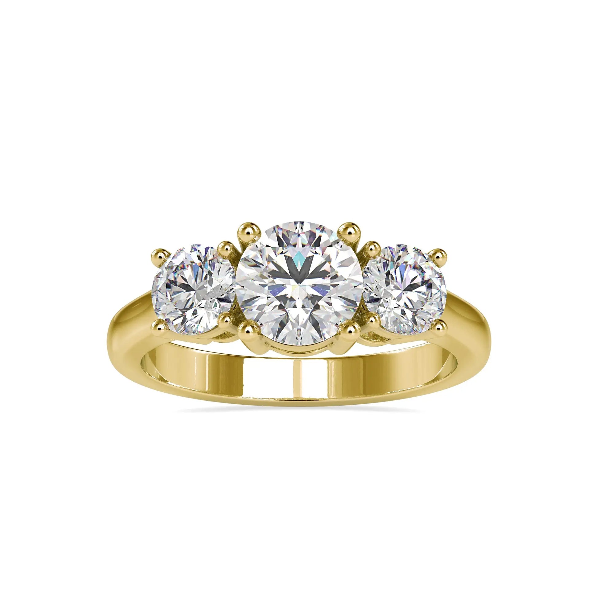 2.05CT Round Cut Diamond Engagement Ring  customdiamjewel 10KT Yellow Gold VVS-EF