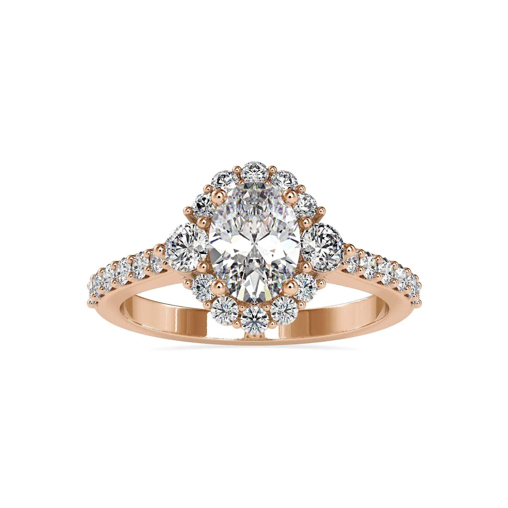 1.72CT Oval Cut Cluster Diamond Ring  customdiamjewel 10KT Rose Gold VVS-EF