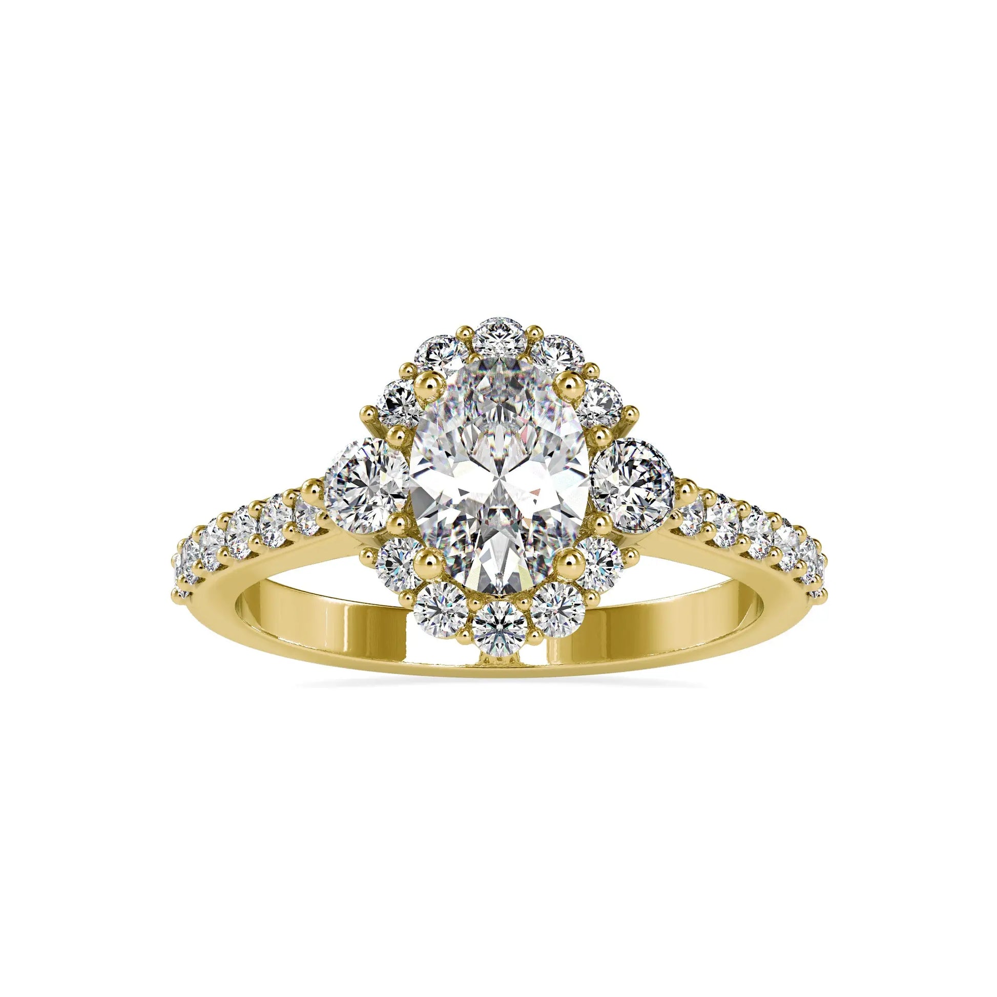 1.72CT Oval Cut Cluster Diamond Ring  customdiamjewel 10KT Yellow Gold VVS-EF