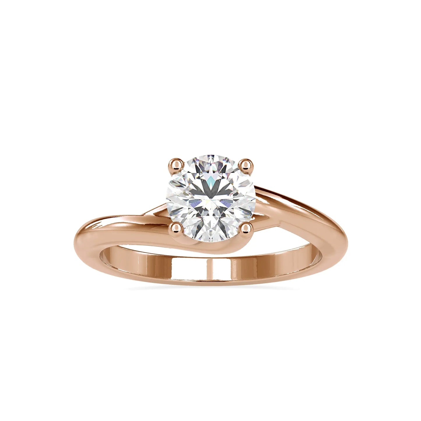 1.14CT Bypass Diamond Ring  customdiamjewel 10KT Rose Gold VVS-EF