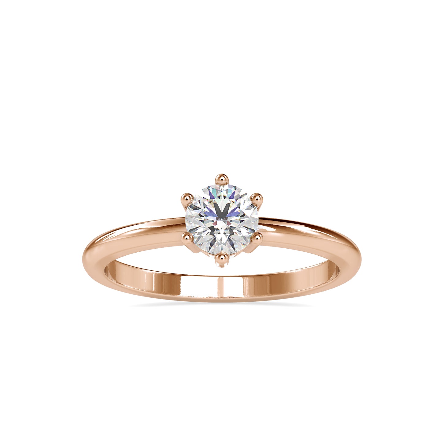 Solitaire 0.54CT Round Single Stone Diamond Ring  customdiamjewel 10KT Rose Gold VVS-EF