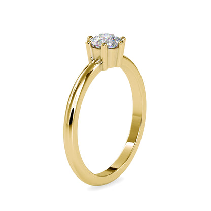 Solitaire 0.54CT Round Single Stone Diamond Ring  customdiamjewel 10KT Yellow Gold VVS-EF