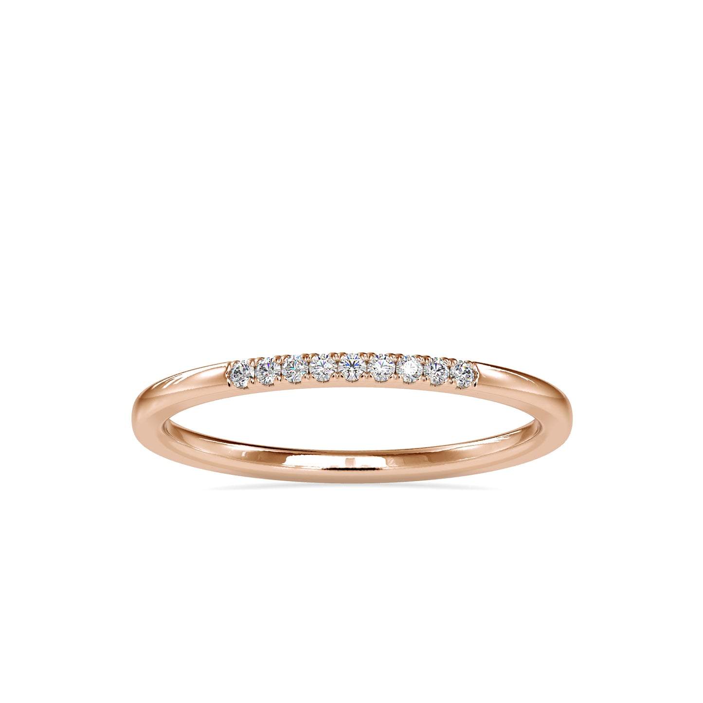 Round 0.05CTW Diamond Plain Wedding Band  customdiamjewel 10KT Rose Gold VVS-EF