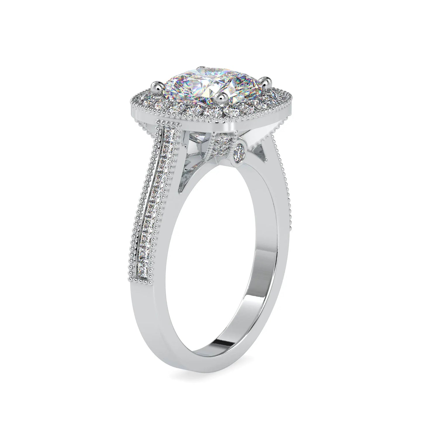 2.96CTW Cushion Diamond Halo Ring  customdiamjewel   