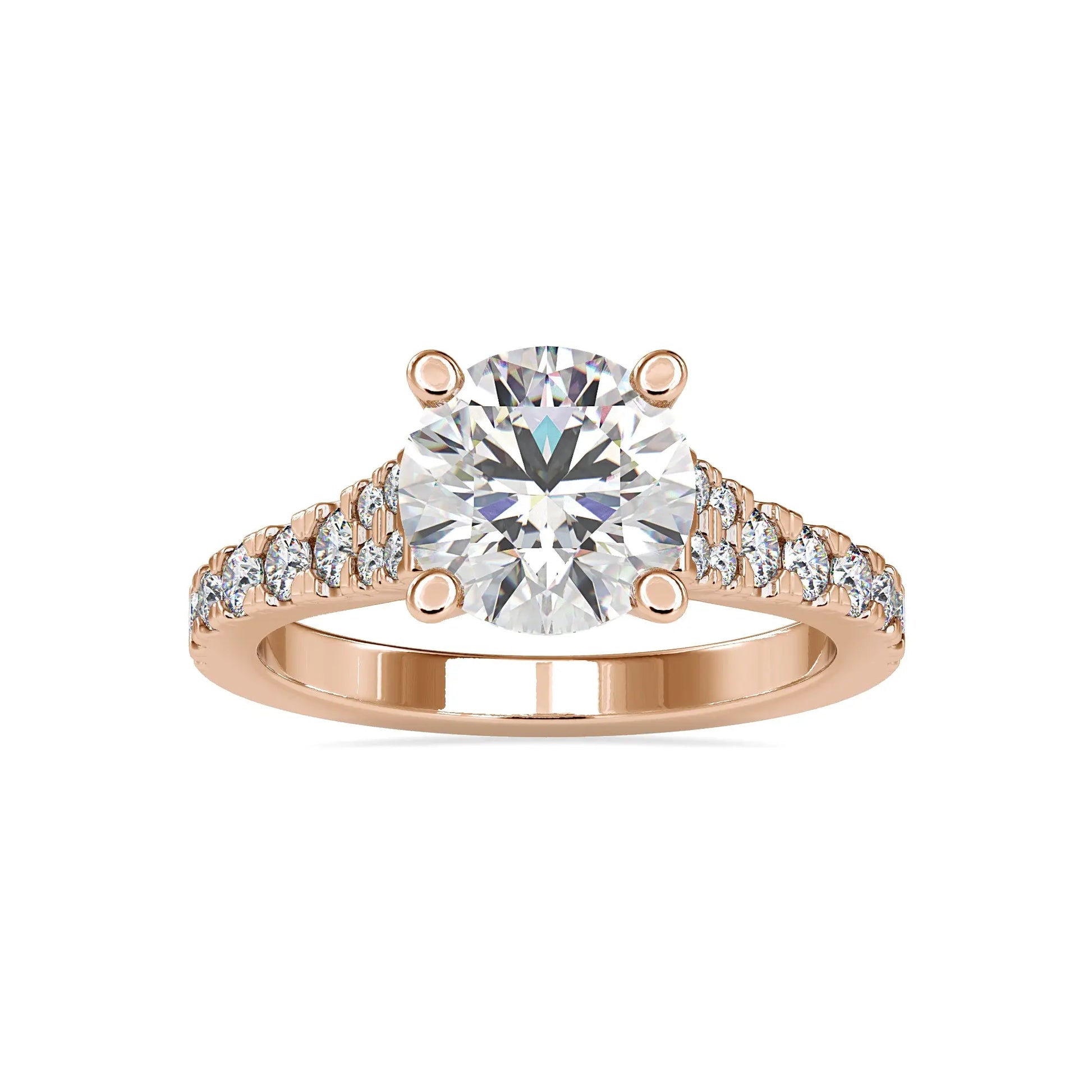 2.91CTW Round Cut Hidden Diamond Engagement Ring  customdiamjewel 10KT Rose Gold VVS-EF