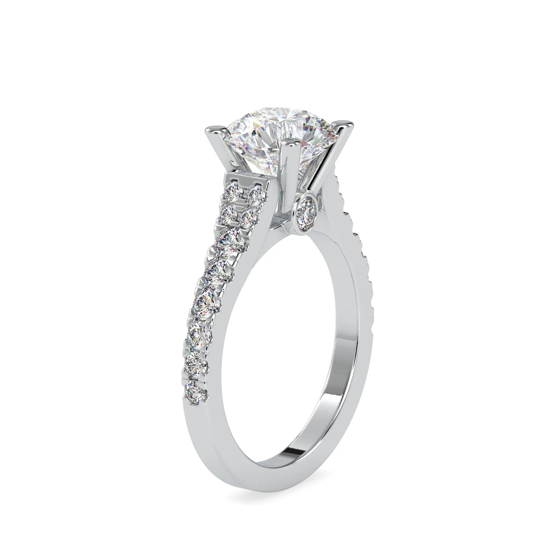 2.91CTW Round Cut Hidden Diamond Engagement Ring  customdiamjewel   