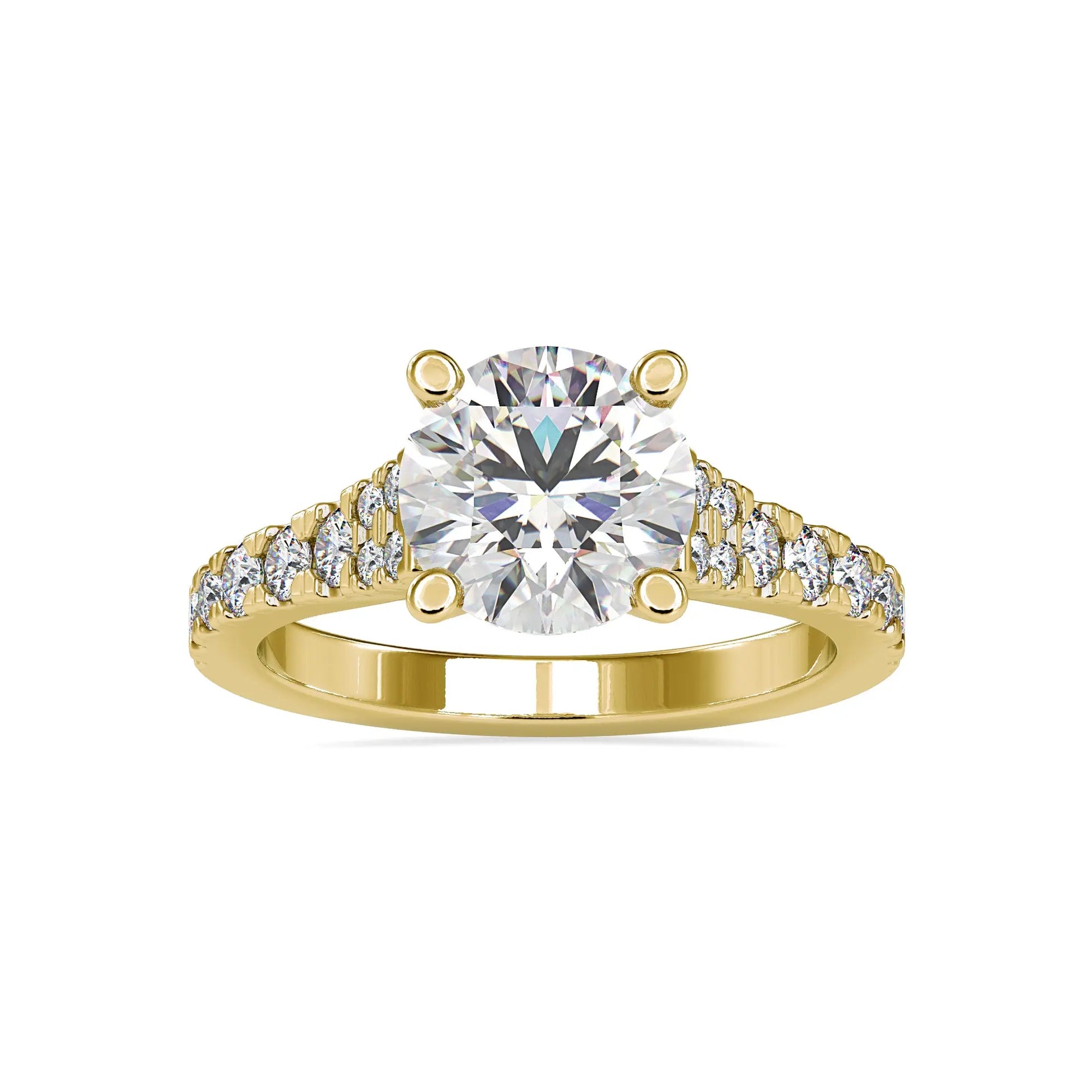 2.91CTW Round Cut Hidden Diamond Engagement Ring  customdiamjewel 10KT Yellow Gold VVS-EF