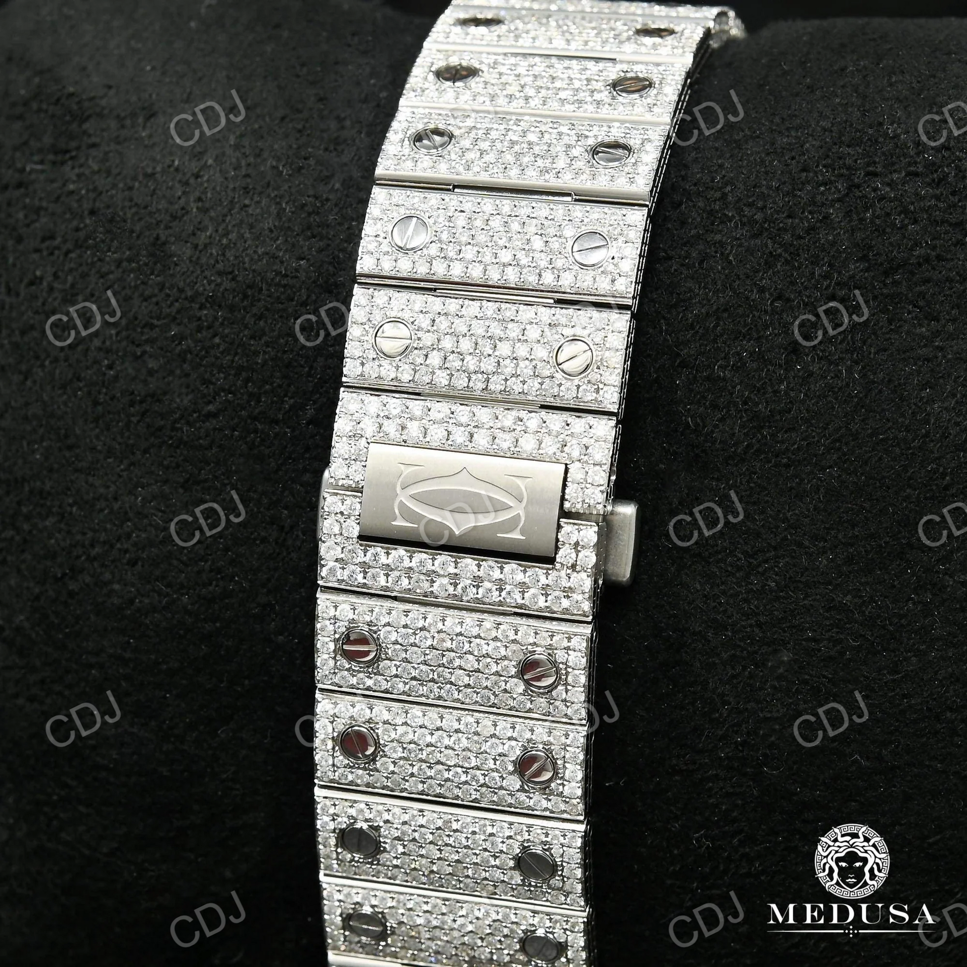 Cartier Two Tone Real Diamond Hip Hop Watch  customdiamjewel   