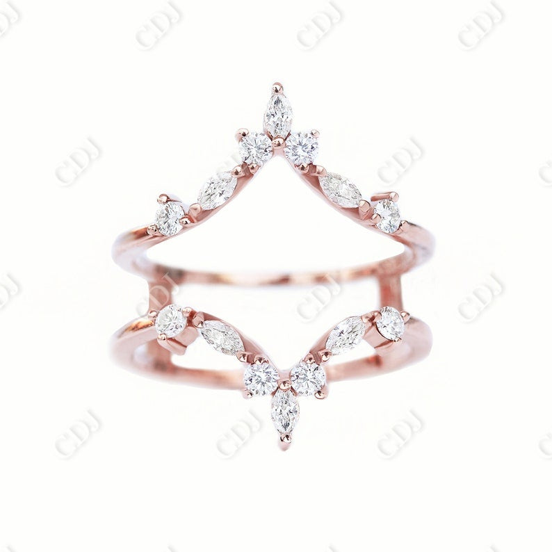 Moissanite Curved Enhancer Wedding Band  customdiamjewel 10KT Rose Gold VVS-EF