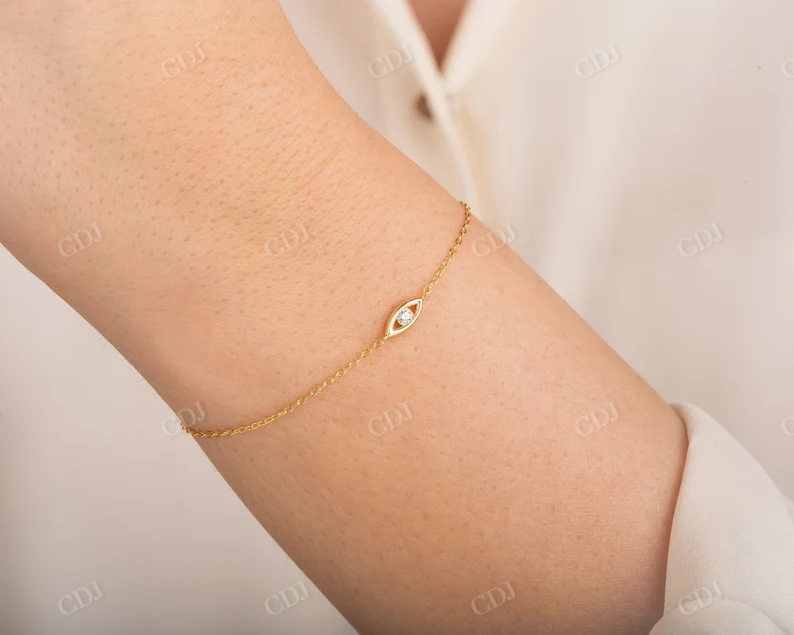 Natural Diamond Evil Eye Bracelet  customdiamjewel   