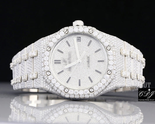 Stainless Steel Ice Out AP Full Diamond Watch (29 CT)  customdiamjewel   