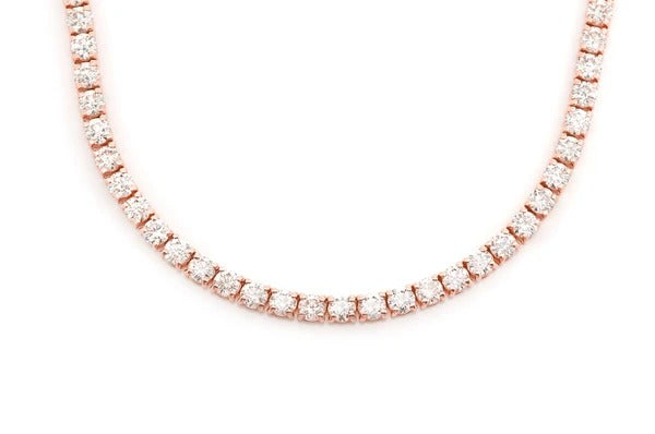 Luxury Tennis Chain Necklace Round Diamond Jewelry  customdiamjewel   