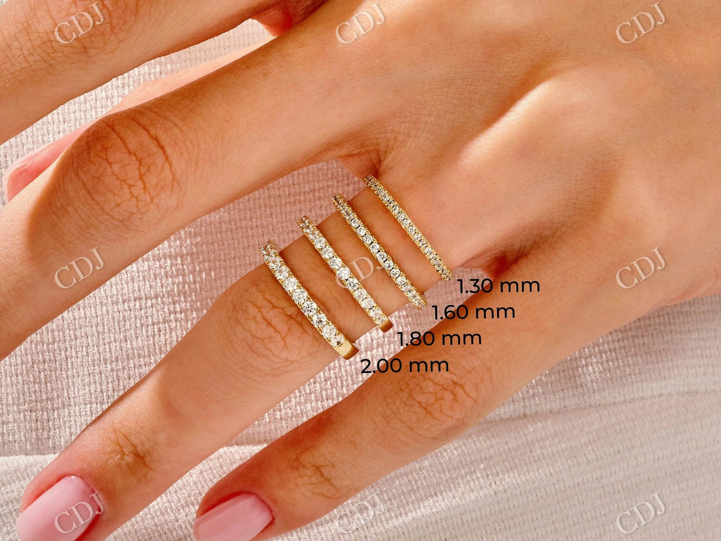 0.15CTW Half Eternity Lab Grown Diamond Wedding Band  customdiamjewel   