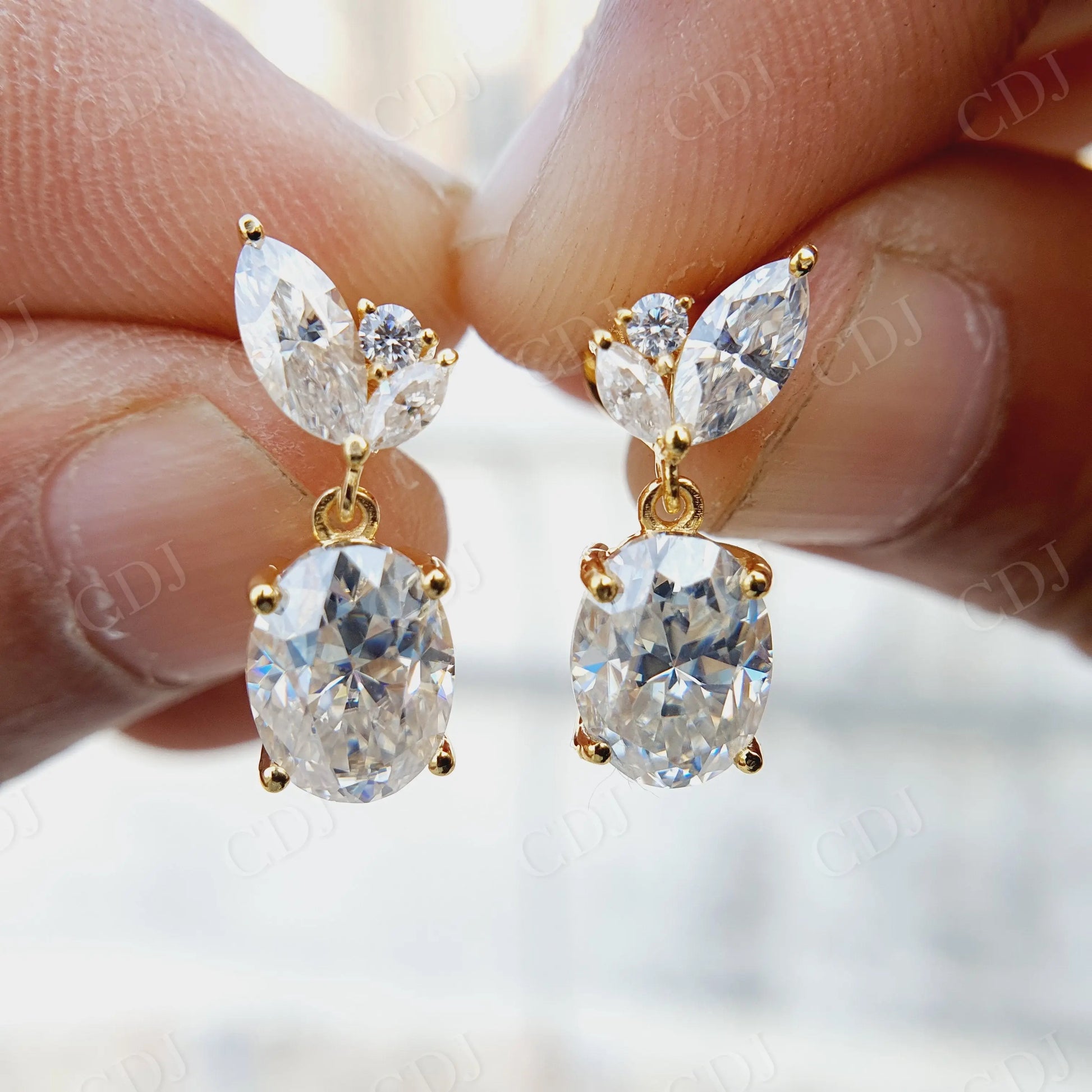 2.00CT Oval Cut Moissanite Earrings  customdiamjewel   