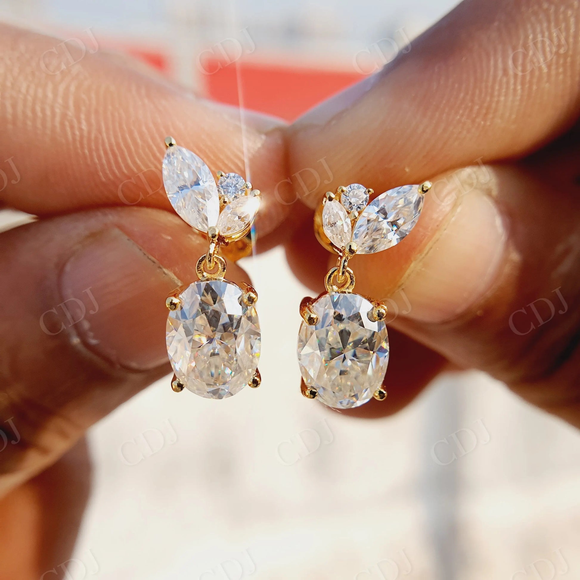 2.00CT Oval Cut Moissanite Earrings  customdiamjewel   