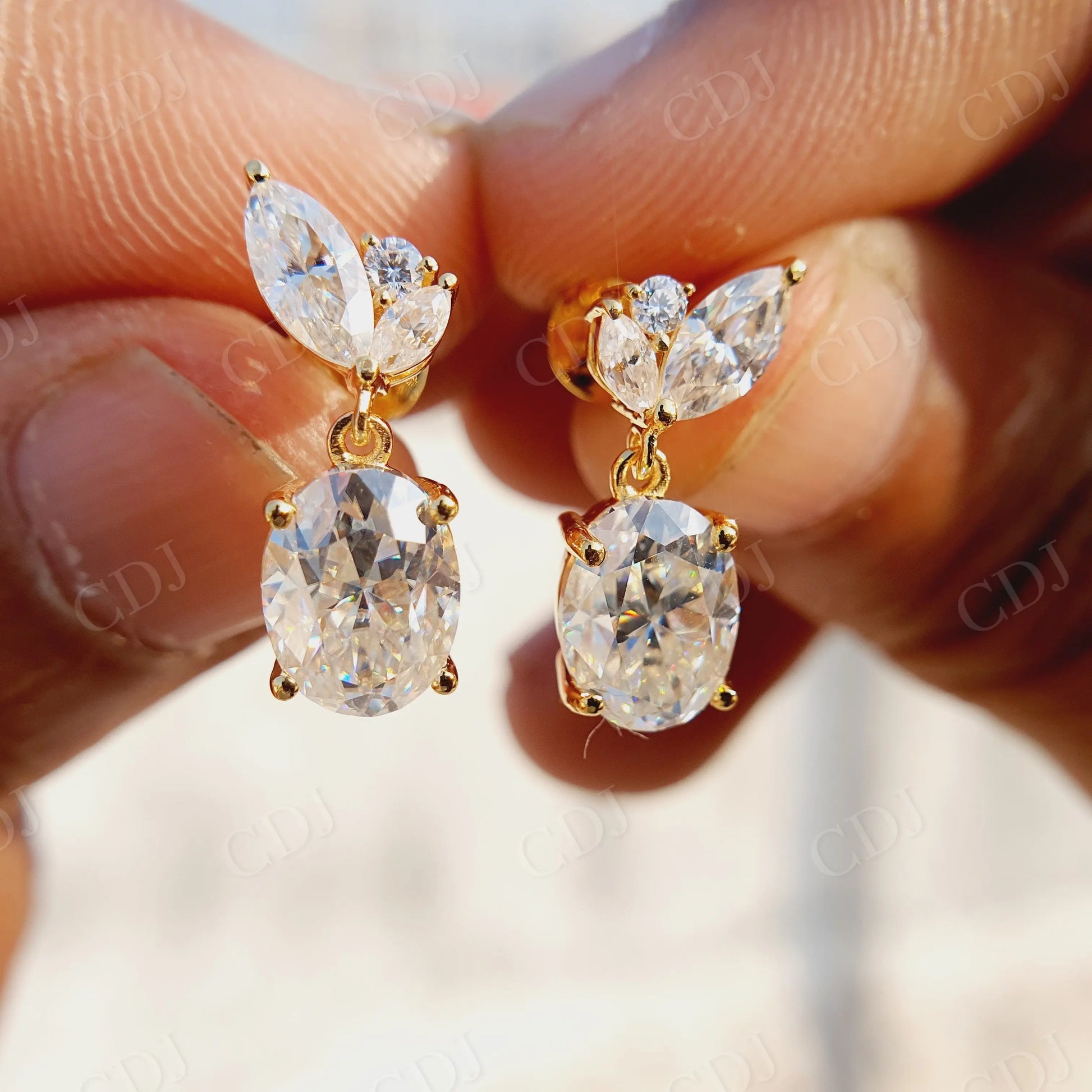 2.00CT Oval Cut Moissanite Earrings  customdiamjewel   