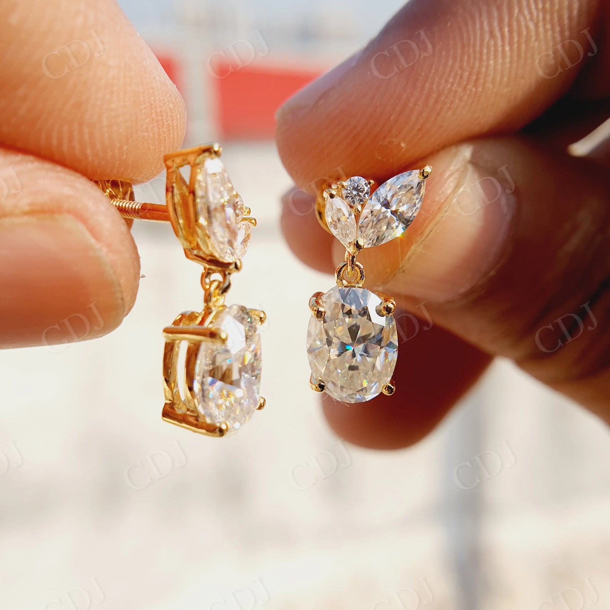 2.00CT Oval Cut Moissanite Earrings  customdiamjewel   