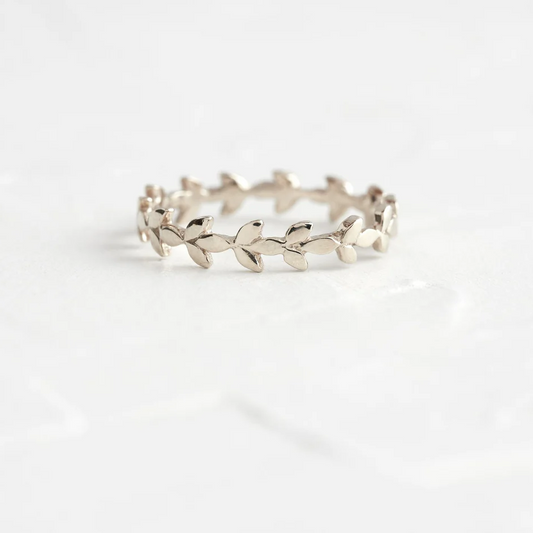 Simple Vine wedding Band  customdiamjewel 10KT White Gold 