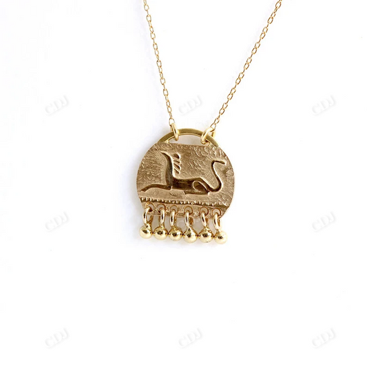 Engraved Gold Disc Necklace  customdiamjewel 10KT Yellow Gold 