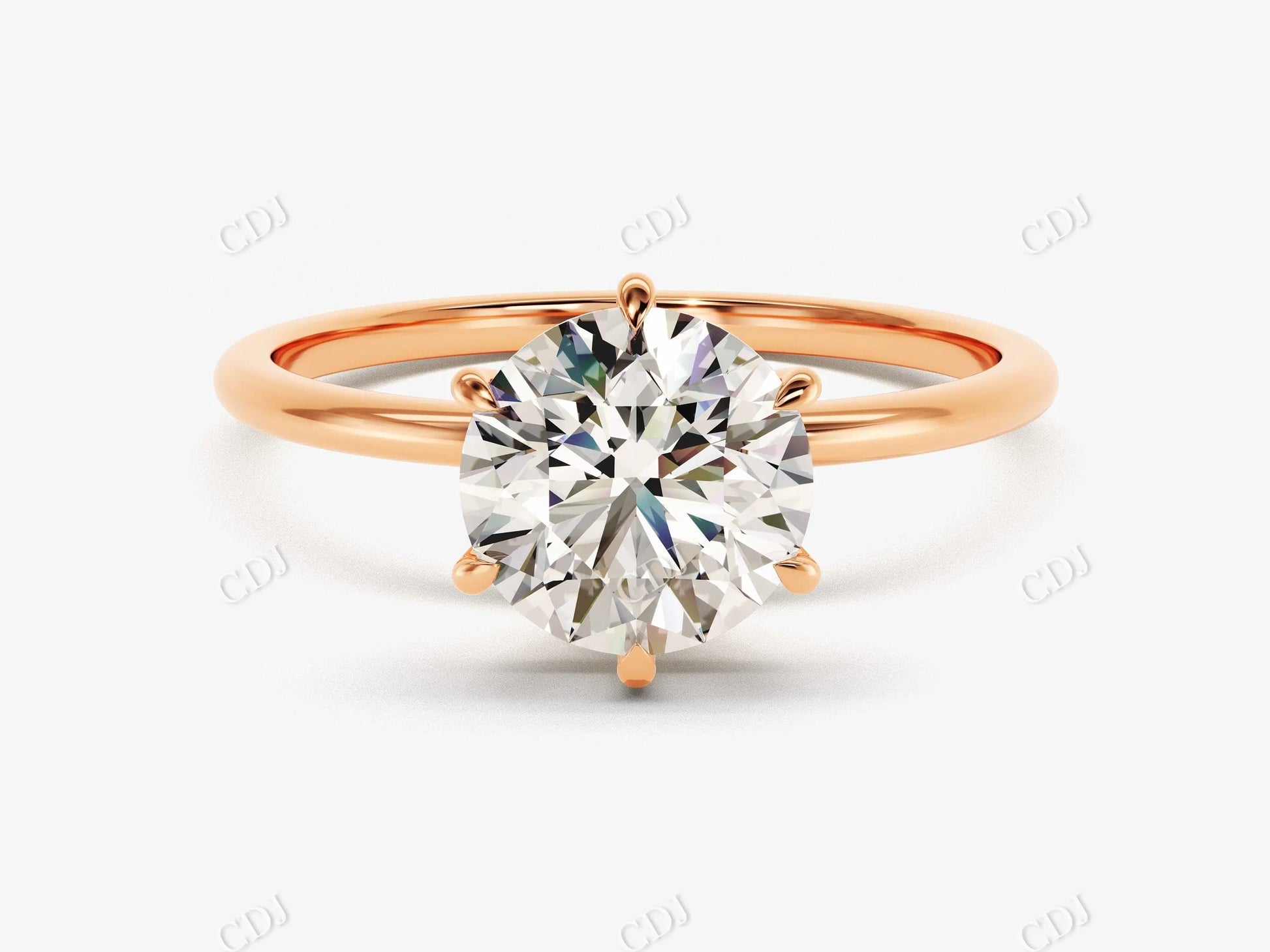 2.0CT 6 Prong Round Cut Solitaire Moissanite Engagement Ring  customdiamjewel 10KT Rose Gold VVS-EF