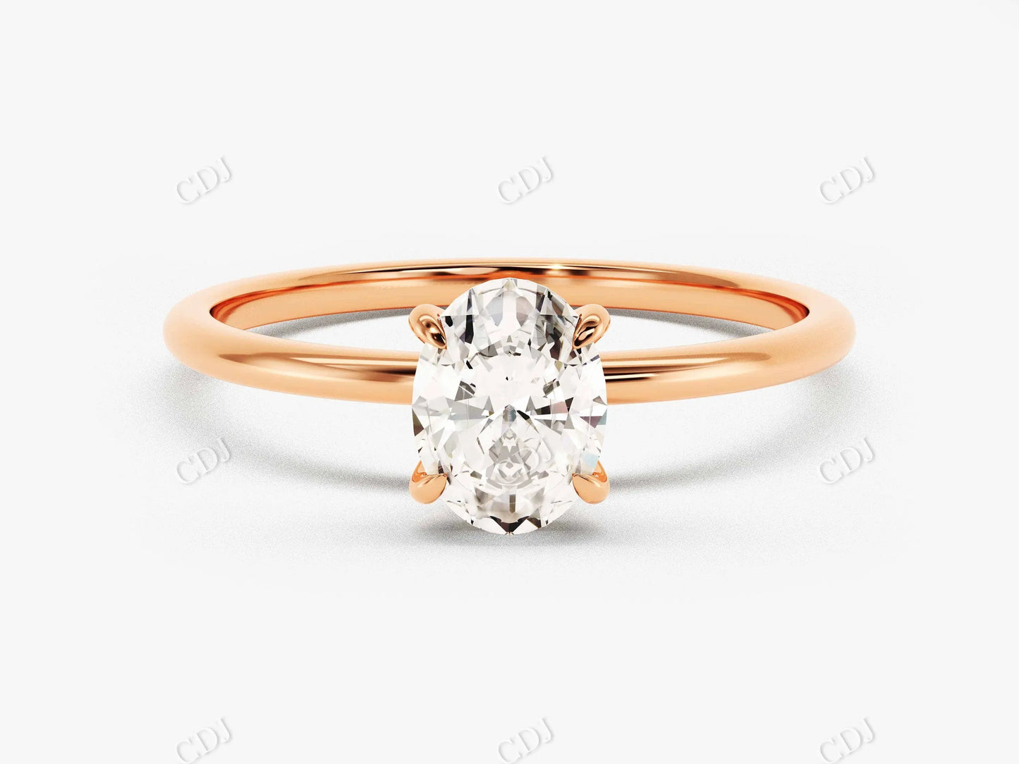 1.0CT  Solitaire Oval Shape Moissanite Ring  customdiamjewel 10KT Rose Gold VVS-EF