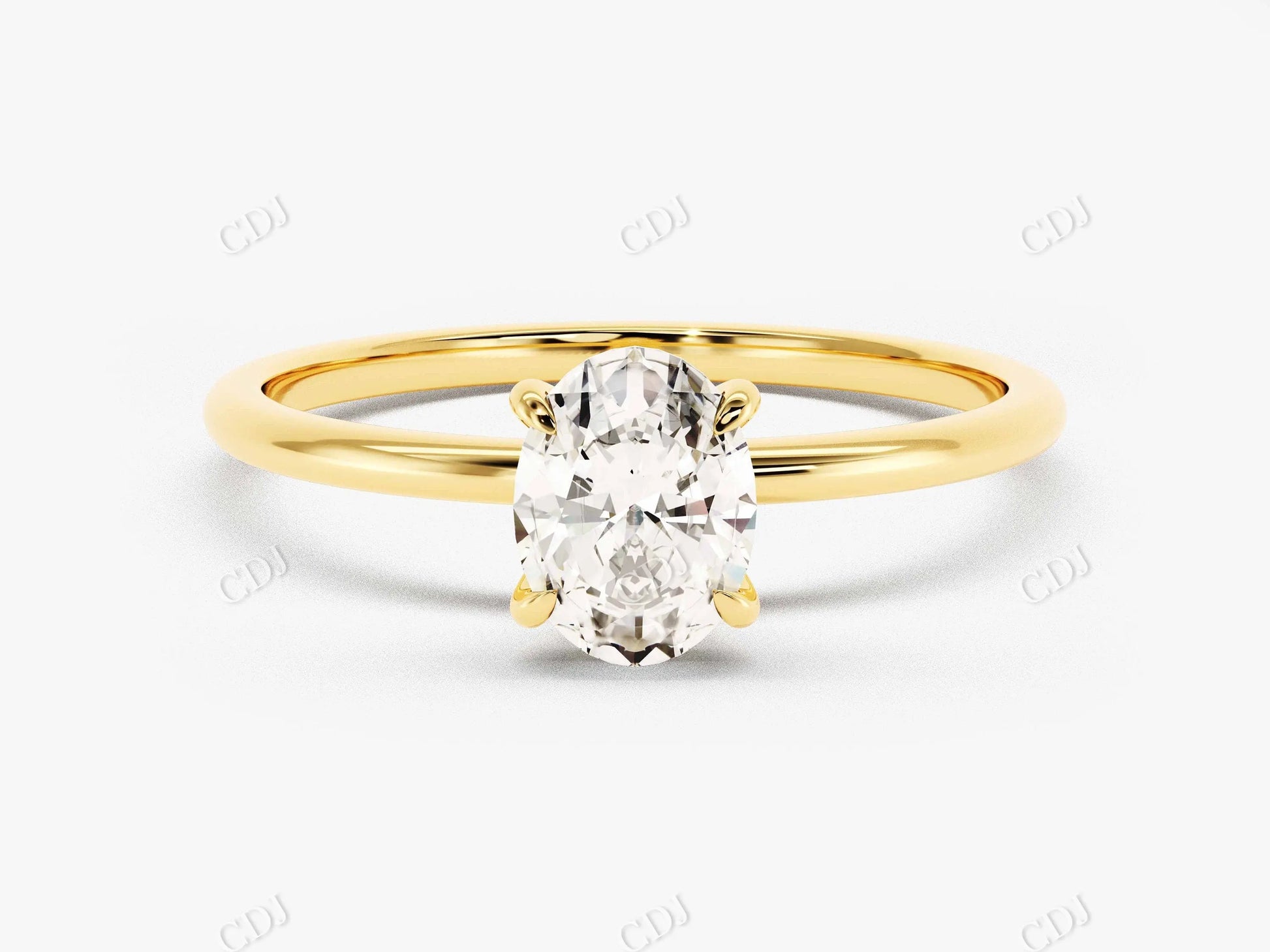 1.0CT  Solitaire Oval Shape Moissanite Ring  customdiamjewel 10KT Yellow Gold VVS-EF