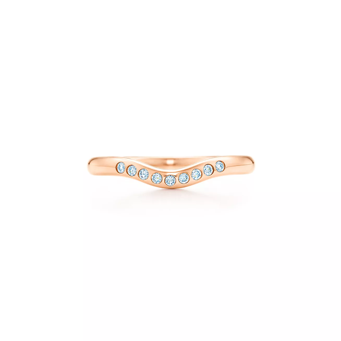 0 .06 CTW Round Cut Real Diamond Curved Wedding Band  customdiamjewel 10KT Rose Gold VVS-EF