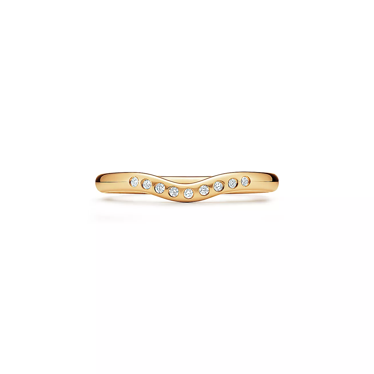 0 .06 CTW Round Cut Real Diamond Curved Wedding Band  customdiamjewel 10KT Yellow Gold VVS-EF