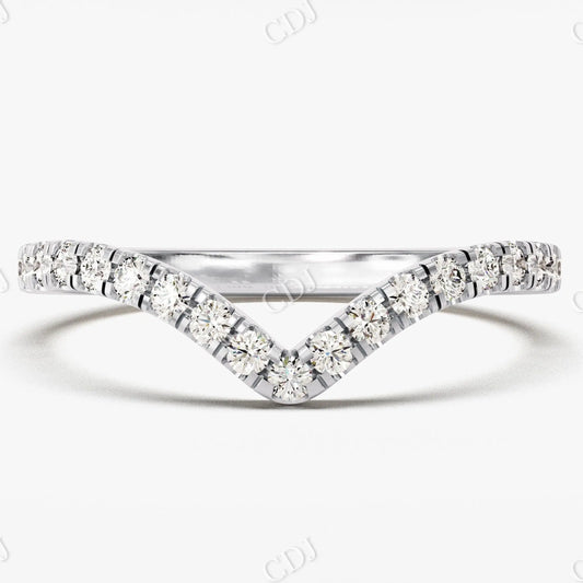 0.30CTW Round Lab Grown Diamond Curved Matching Band  customdiamjewel 10KT White Gold VVS-EF