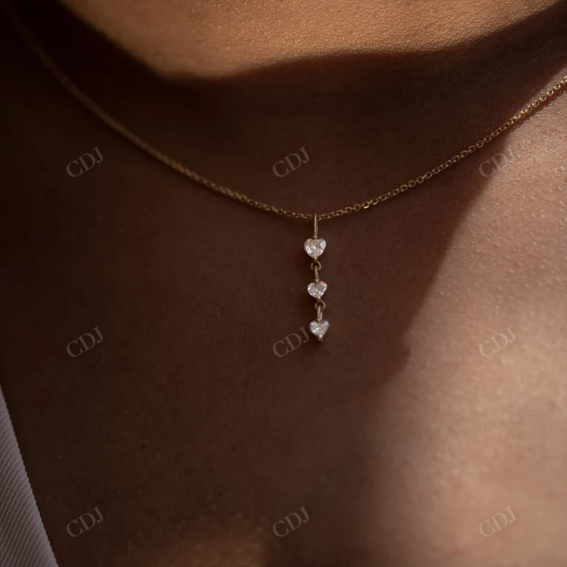 0.2ctw Heart Shape Moissanite Chain Pendant Necklace  customdiamjewel   