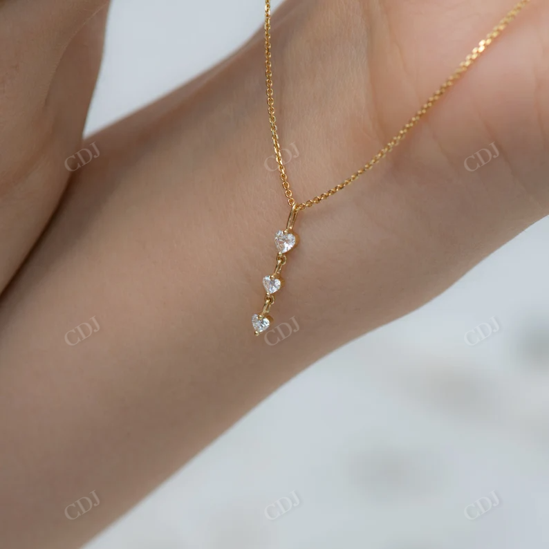 0.2ctw Heart Shape Moissanite Chain Pendant Necklace  customdiamjewel   