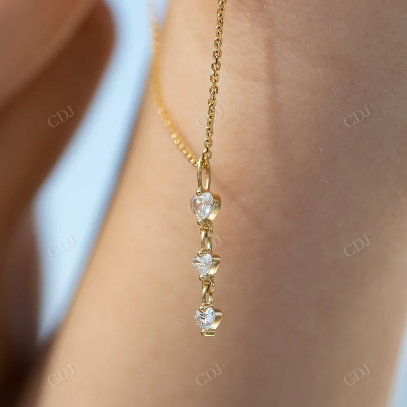 0.2ctw Heart Shape Moissanite Chain Pendant Necklace  customdiamjewel   