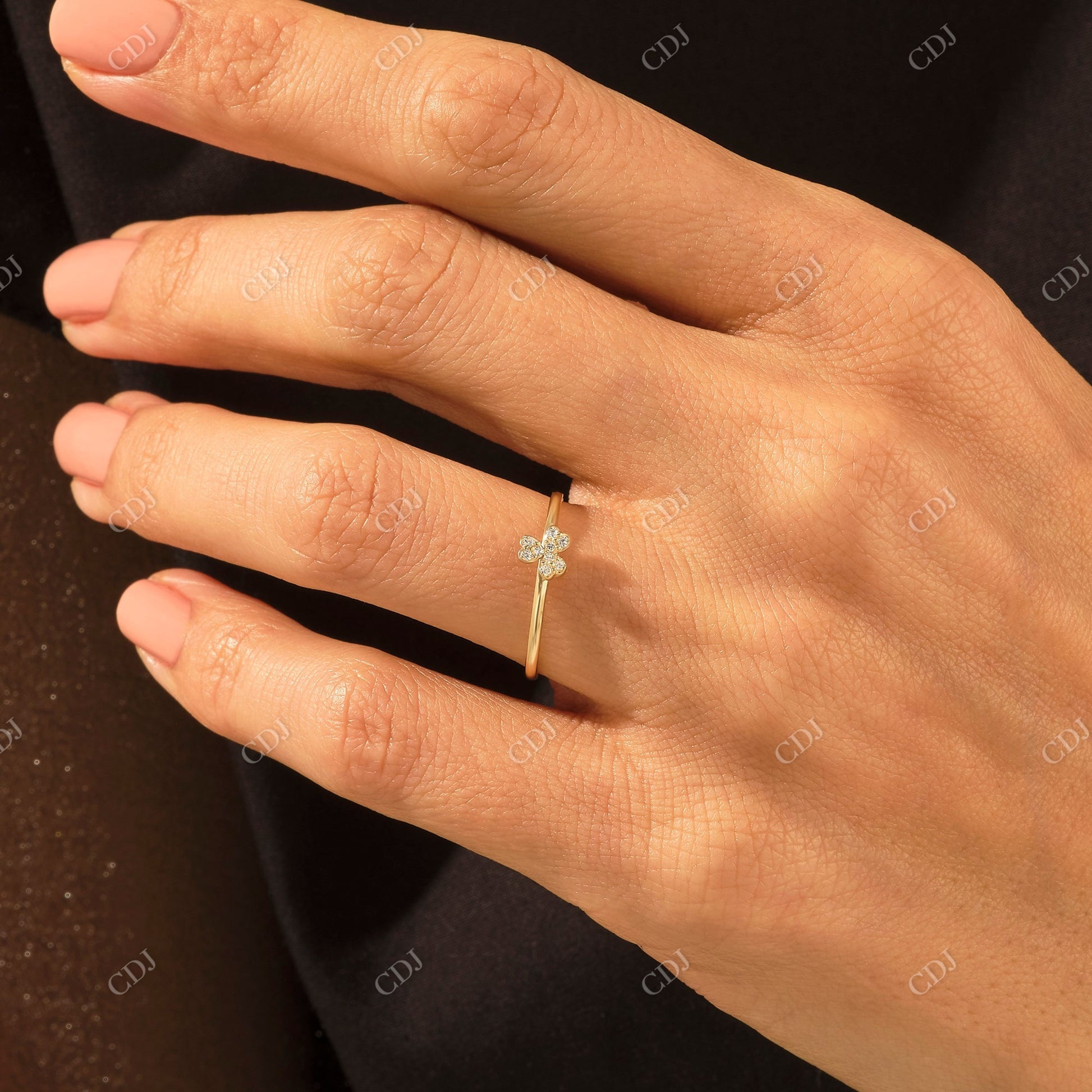 0.06CTW Lab Grown Diamond Trefoil Promise Ring  customdiamjewel   