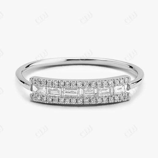 0.34CTW Baguette Diamond Lab Grown Wedding Band  customdiamjewel Sterling Silver White Gold VVS-EF