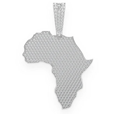 7.00CTW Africa Continent Pendant  customdiamjewel   