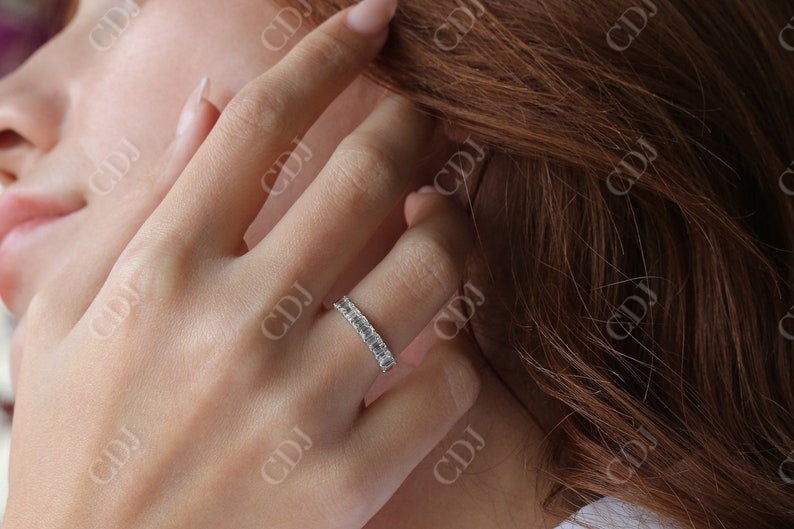 1.01CTW Lab Grown Emerald Cut Diamond Wedding Band  customdiamjewel   