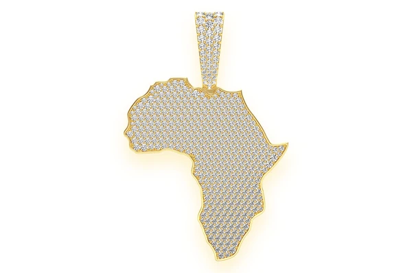 7.00CTW Africa Continent Pendant  customdiamjewel   