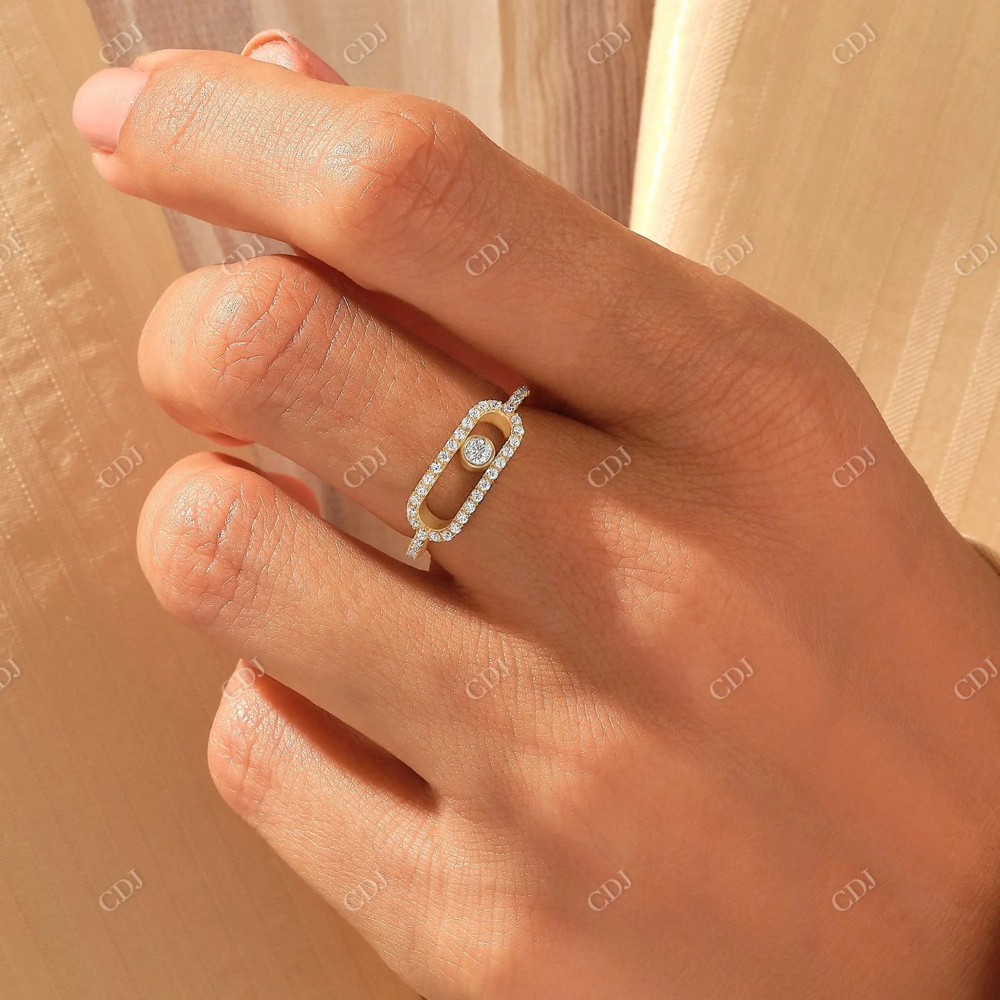 0.43CTW Pave Lab Grown Diamond Paperclip Ring  customdiamjewel   