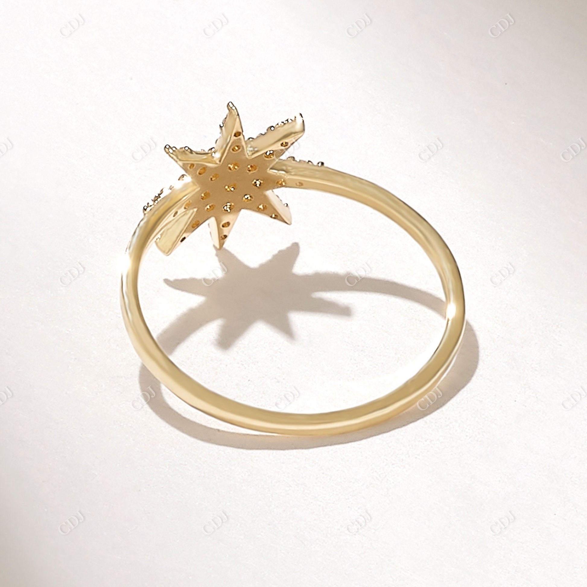 Real 0.16CTW Round Diamond Star Ring  customdiamjewel   