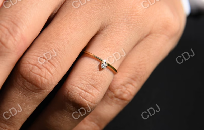 14k Gold Single Solitaire Diamond Wedding Ring  customdiamjewel   