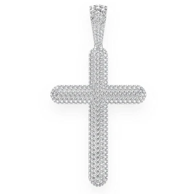 8.50CTW Bubbly Cross Round Diamond Pendant  customdiamjewel   