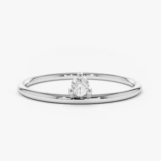 0.05CTW Single Solitaire Lab Grown Diamond Ring  customdiamjewel Sterling Silver White Gold VVS-EF