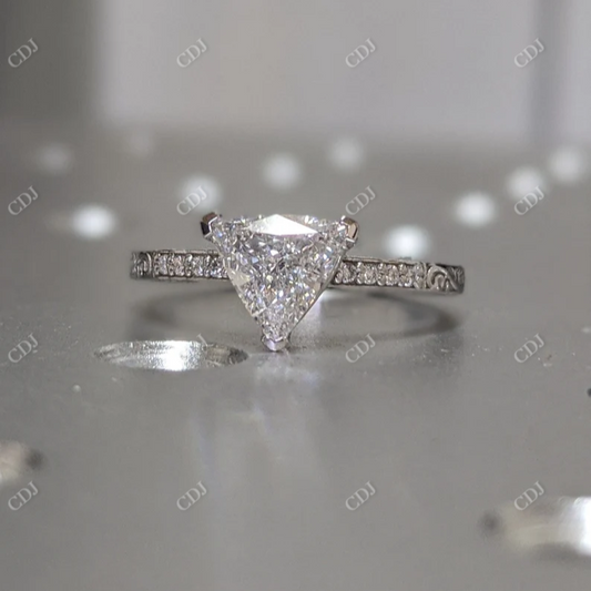 Trillion Cut Solitaire Moissanite Engagement Ring  customdiamjewel 10KT White Gold VVS-EF