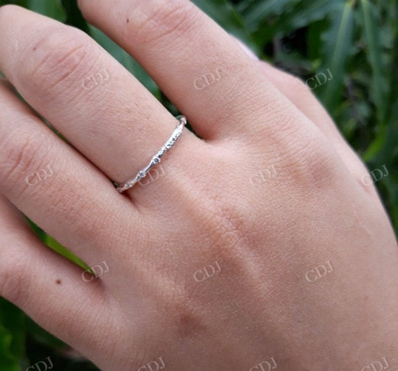 Round Cut White Colorless Moissanite With Half Eternity Weeding Band  customdiamjewel   