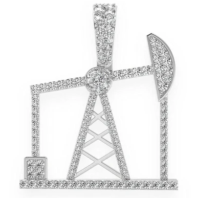 0.90CTW Full Oil Rig Diamond Pendant  customdiamjewel   