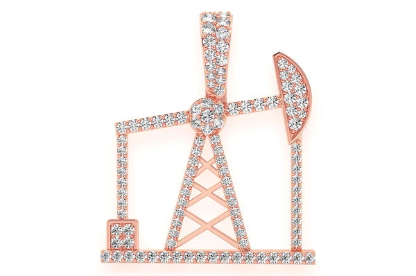 0.90CTW Full Oil Rig Diamond Pendant  customdiamjewel   