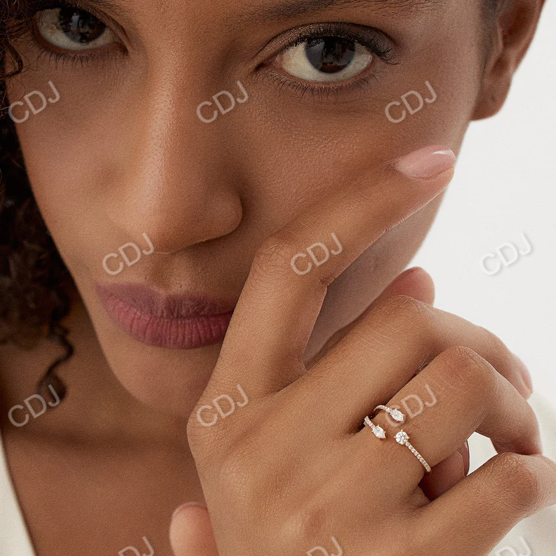 Unique Diamond Wedding Ring with Marquise Shape and Round Diamonds  customdiamjewel   